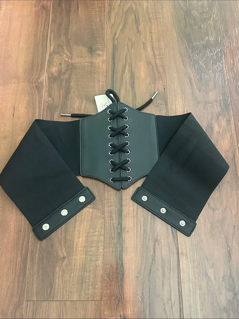 Grace Karin Black Wide Lace-Up Corset Belt